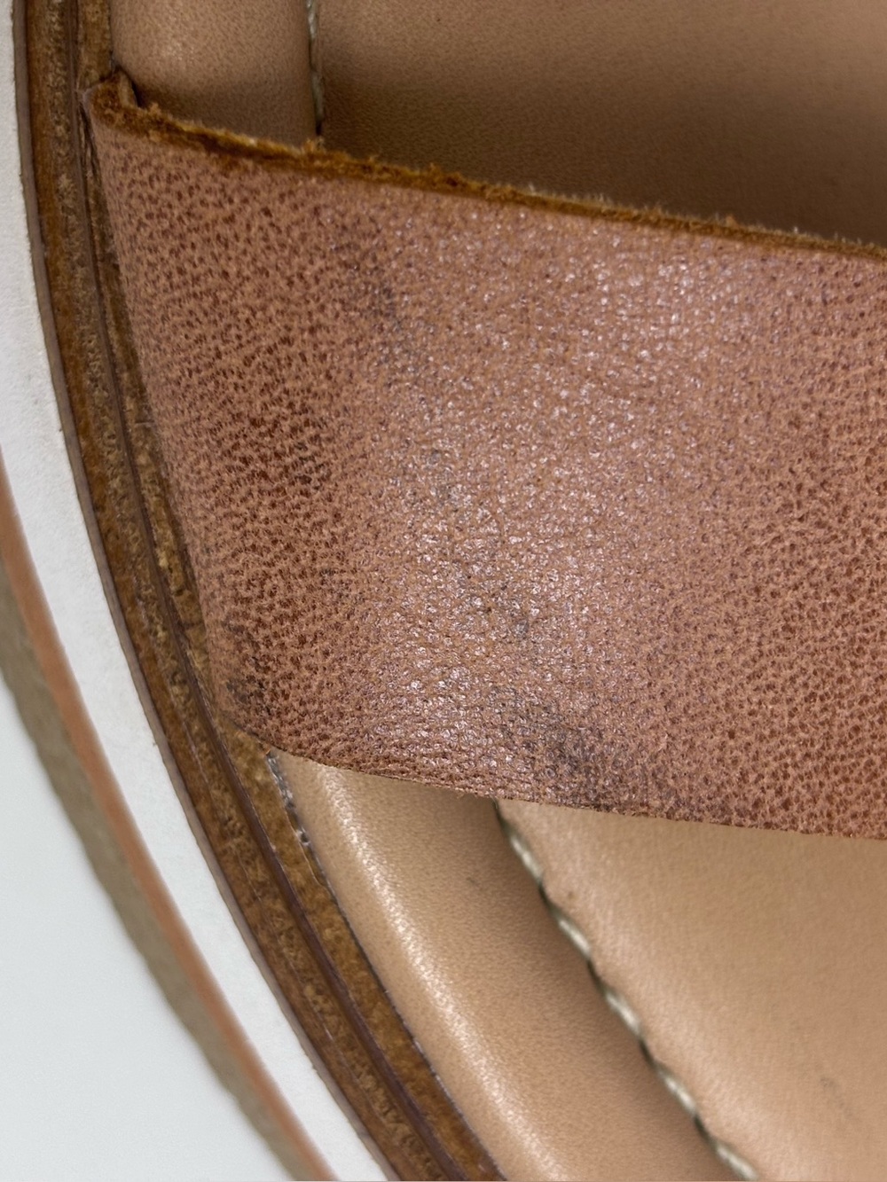 Lucky Brand Leather Platform Slide Sandals Double Strap Wedge Shoes Brown Size 7 - Picture 15 of 16